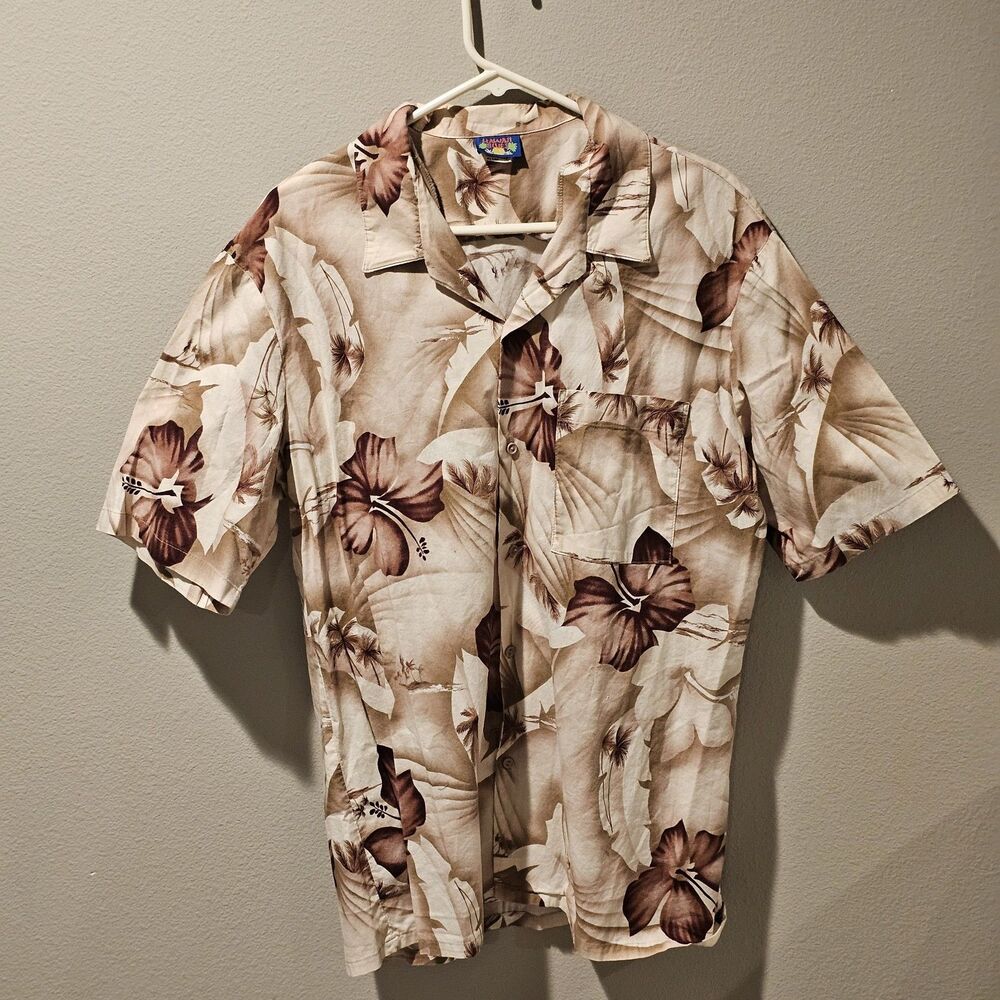Vintage Hawaii Blues Mens XL Button Down Hawaiian Shirt Made In USA